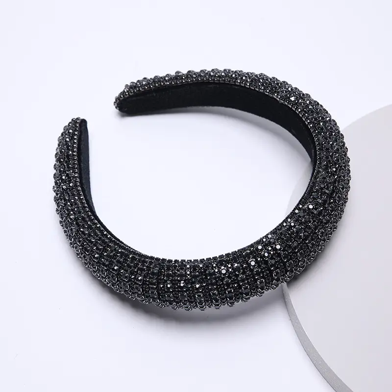 Vintage European Bang Baroque Glass Rhinestone Velvet - Image 3