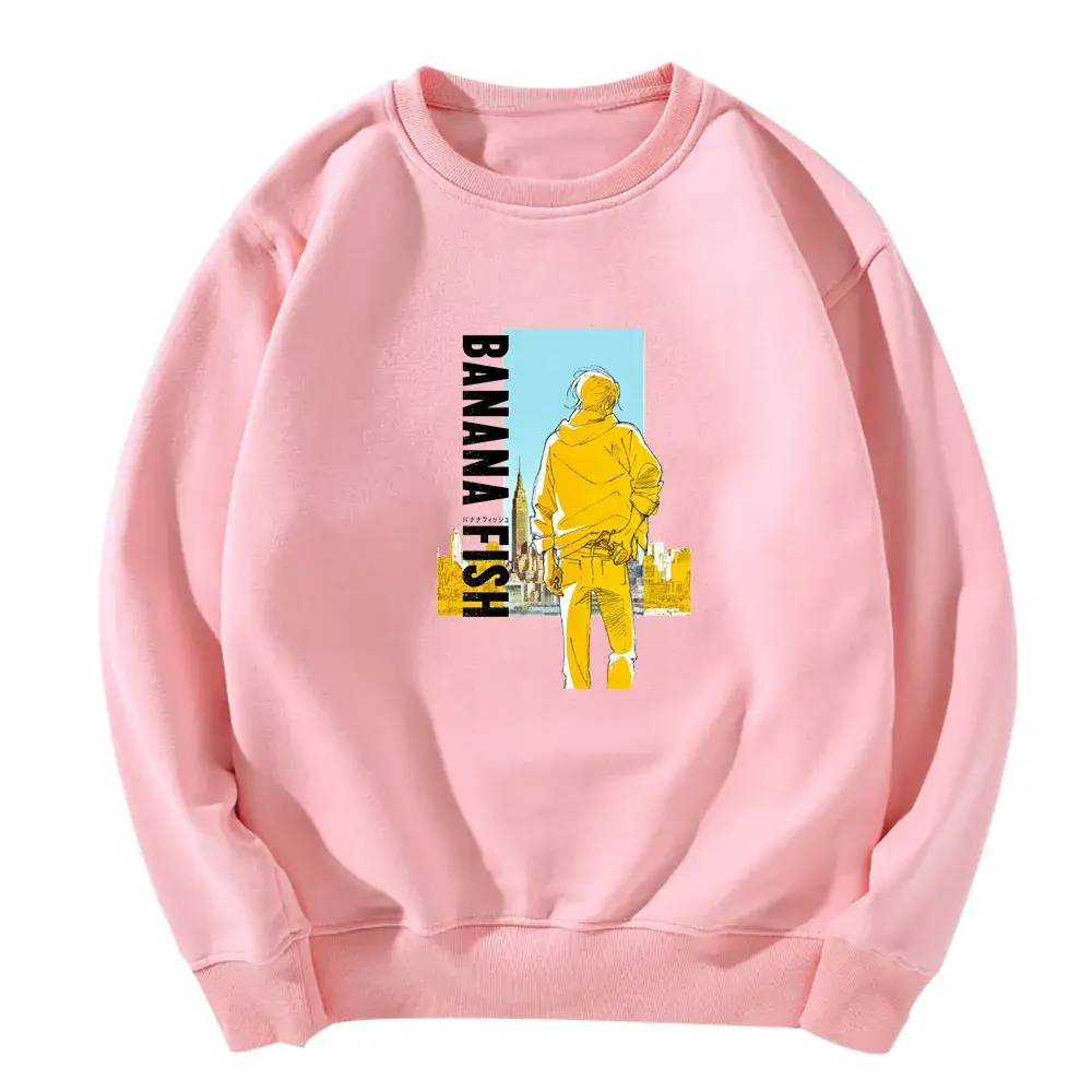 Pink Banach Fish Printed Sweatshirt for Men - Image 12
