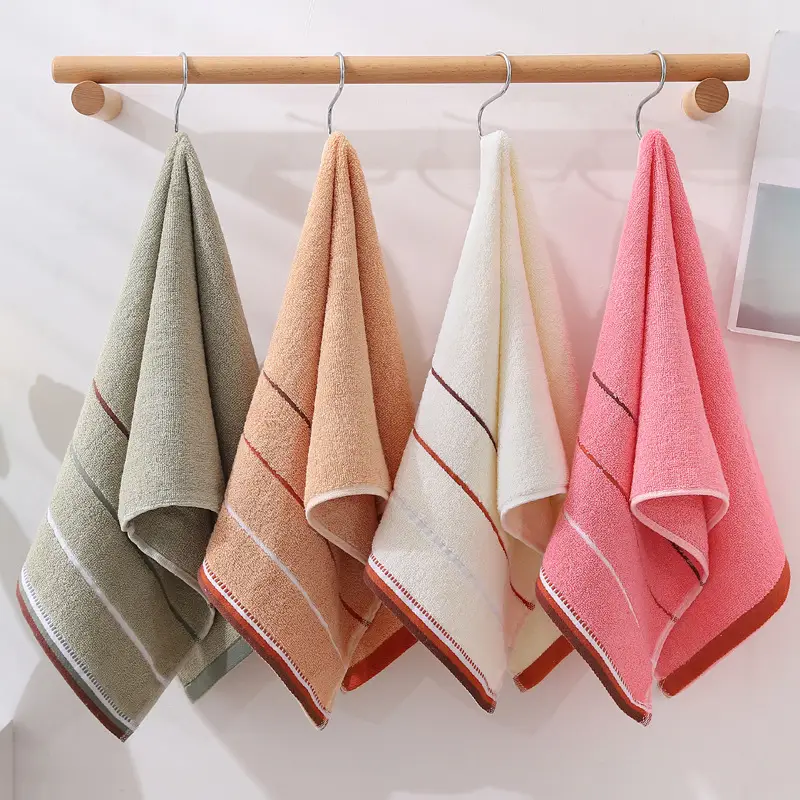 Towel Set Blue Striped Thick Cotton Face Towel - Image 27