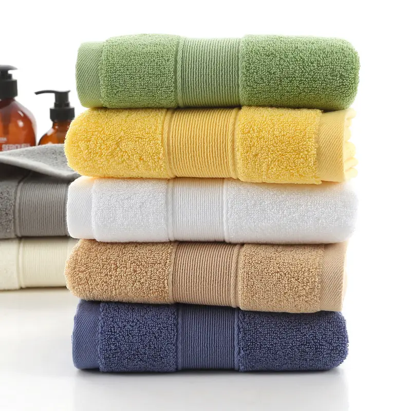 Towel Set Blue Striped Thick Cotton Face Towel - Image 29