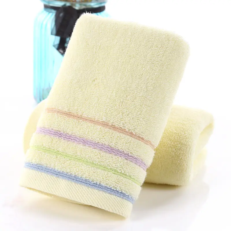 Towel Set Blue Striped Thick Cotton Face Towel - Image 11