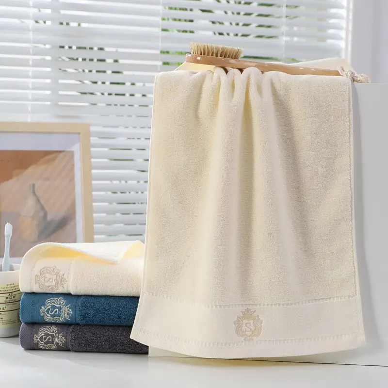 Towel Set Blue Striped Thick Cotton Face Towel - Image 17