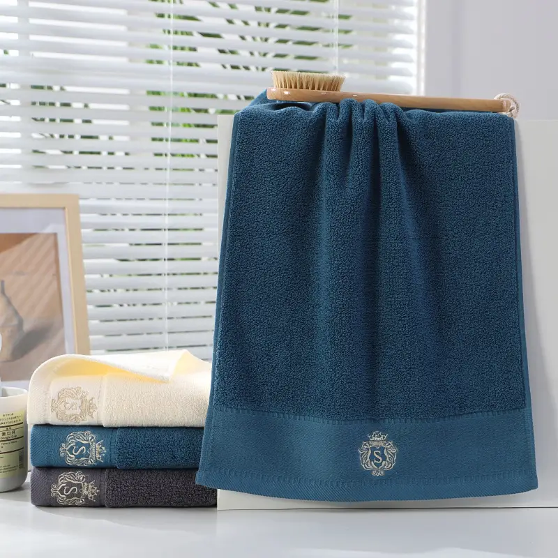 Towel Set Blue Striped Thick Cotton Face Towel - Image 18