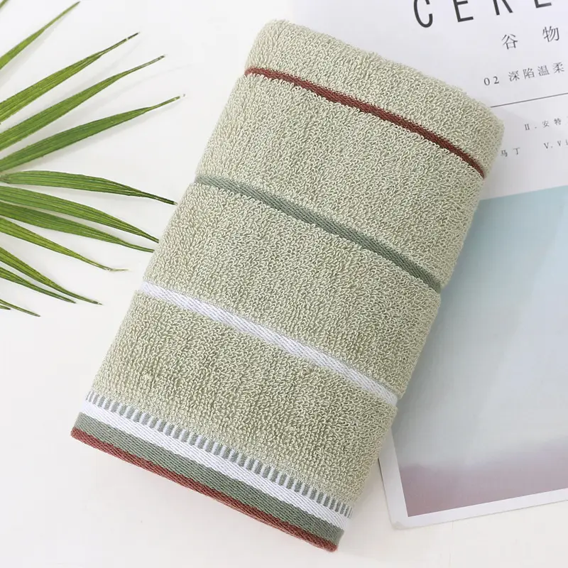 Towel Set Blue Striped Thick Cotton Face Towel - Image 2