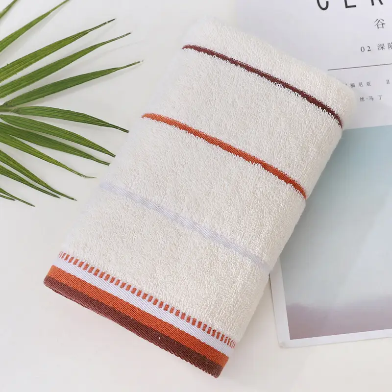 Towel Set Blue Striped Thick Cotton Face Towel - Image 3