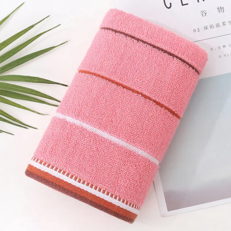 Towel Set Blue Striped Thick Cotton Face Towel - Image 4