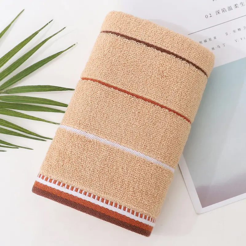 Towel Set Blue Striped Thick Cotton Face Towel - Image 5