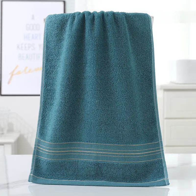 Towel Set Blue Striped Thick Cotton Face Towel - Image 6