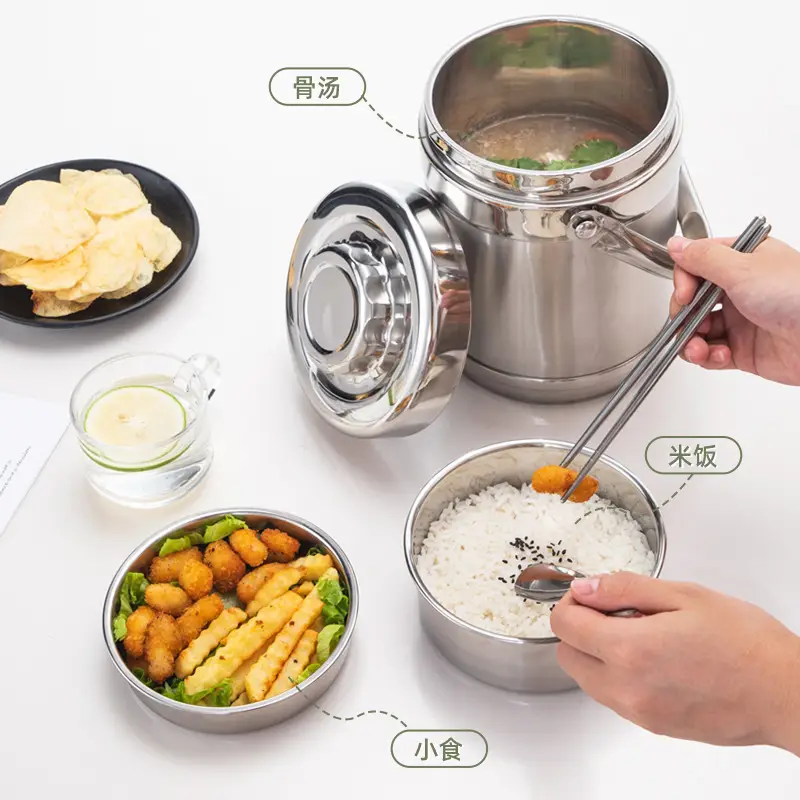 Stainless Steel Lunch Box with 2-Layer Insulation - Image 3