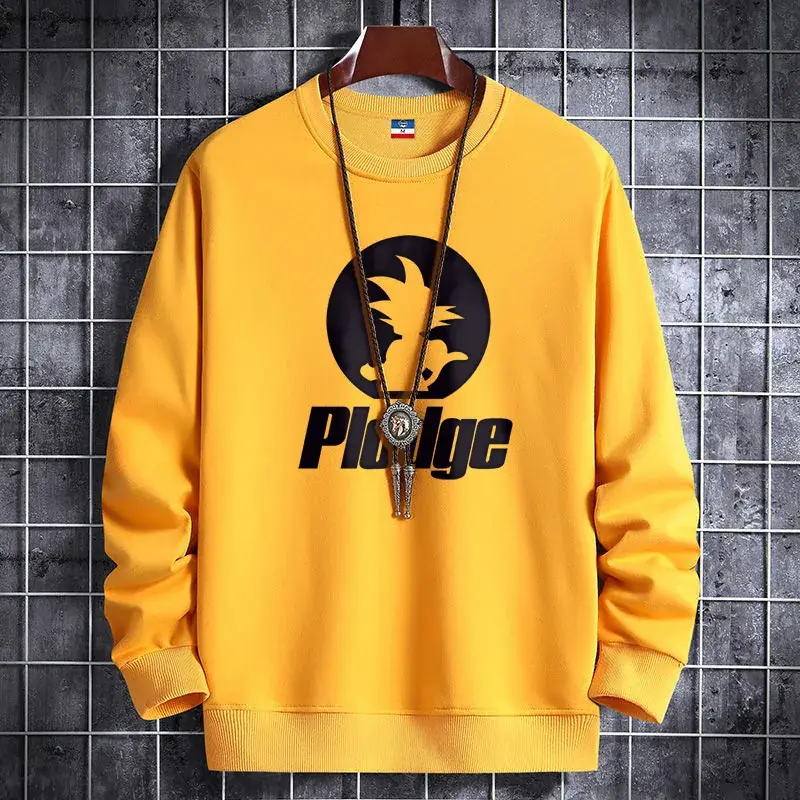 Men Fleece Sweatshirt Black Long Sleeve Winter Warm - Image 11