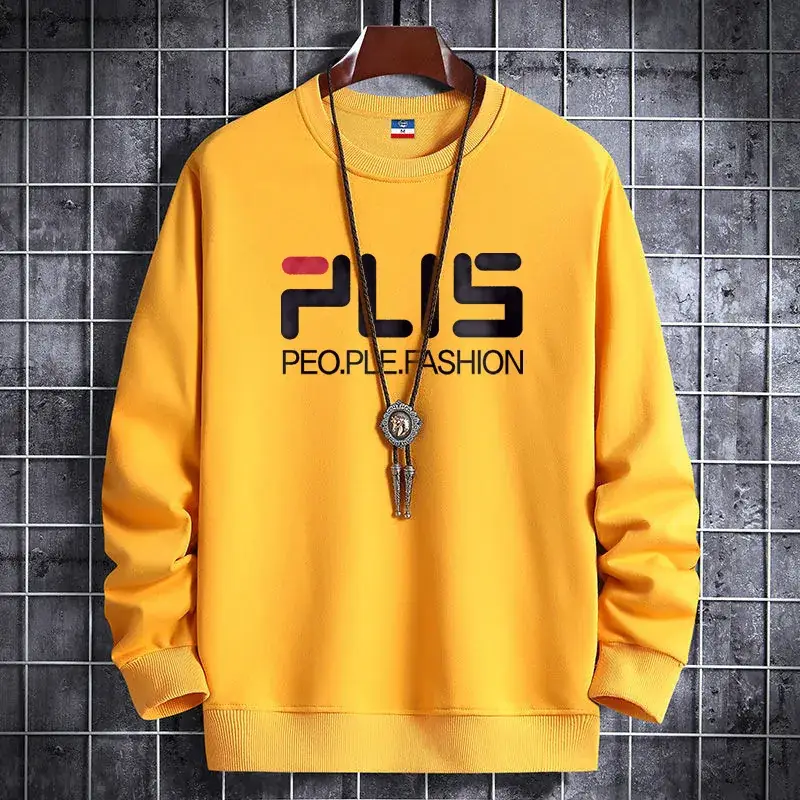 Men Fleece Sweatshirt Black Long Sleeve Winter Warm - Image 15