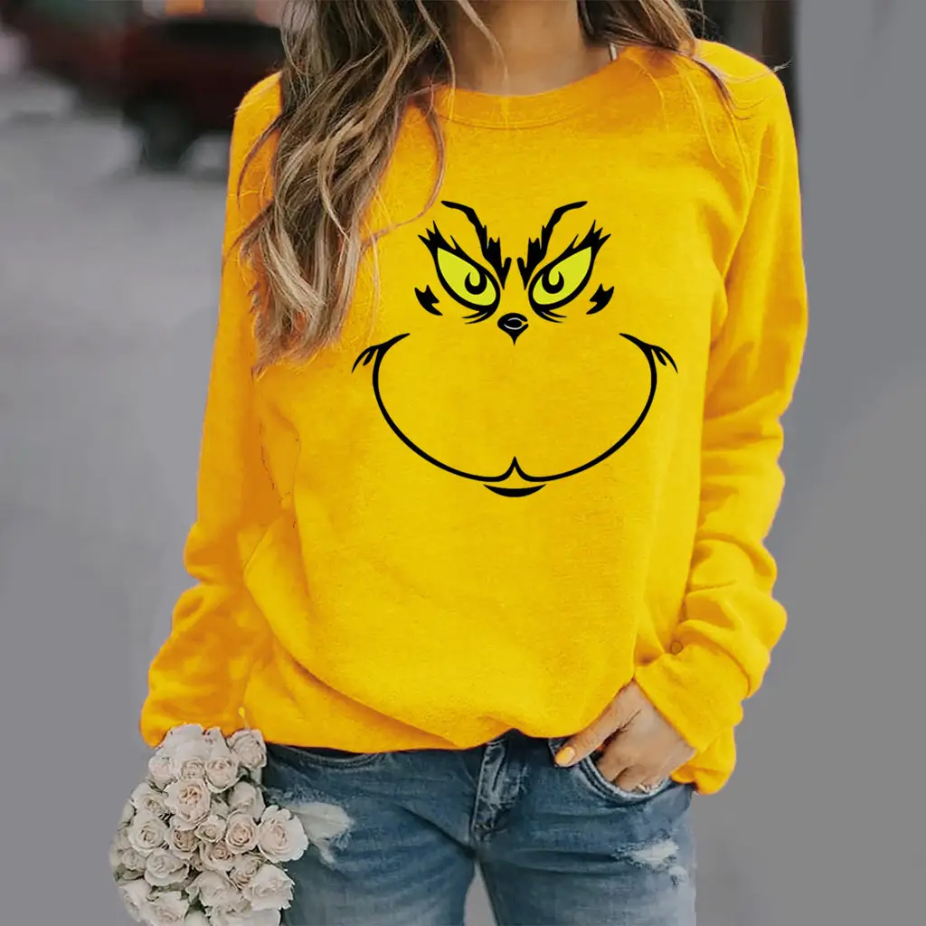 Green Grinch Print Long Sleeve Sweatshirt - Image 16