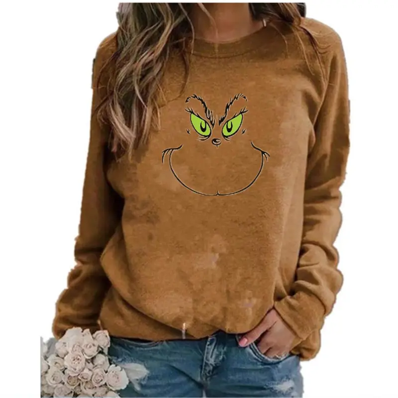 Green Grinch Print Long Sleeve Sweatshirt - Image 2