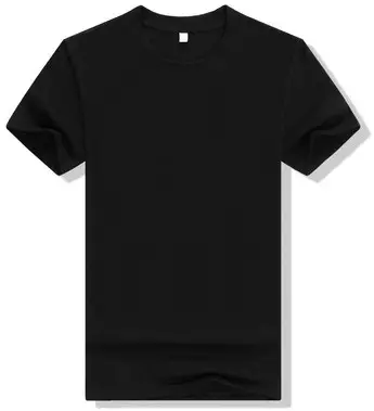 Men Black Cotton T-Shirt Short Sleeve Straight Collar - Image 7