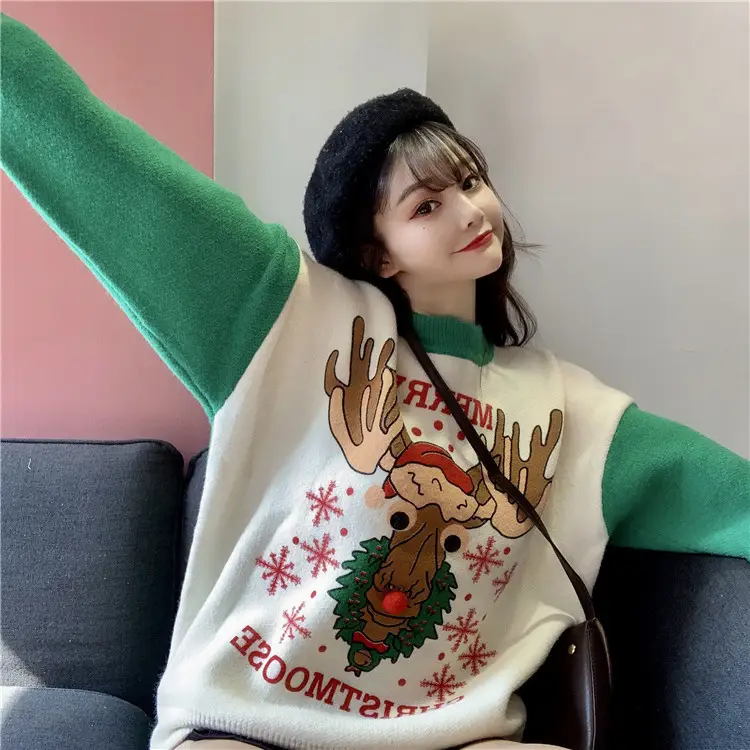 2023 Christmas Knit Sweater Women Red Base Petite Winter Wear — feature 14
