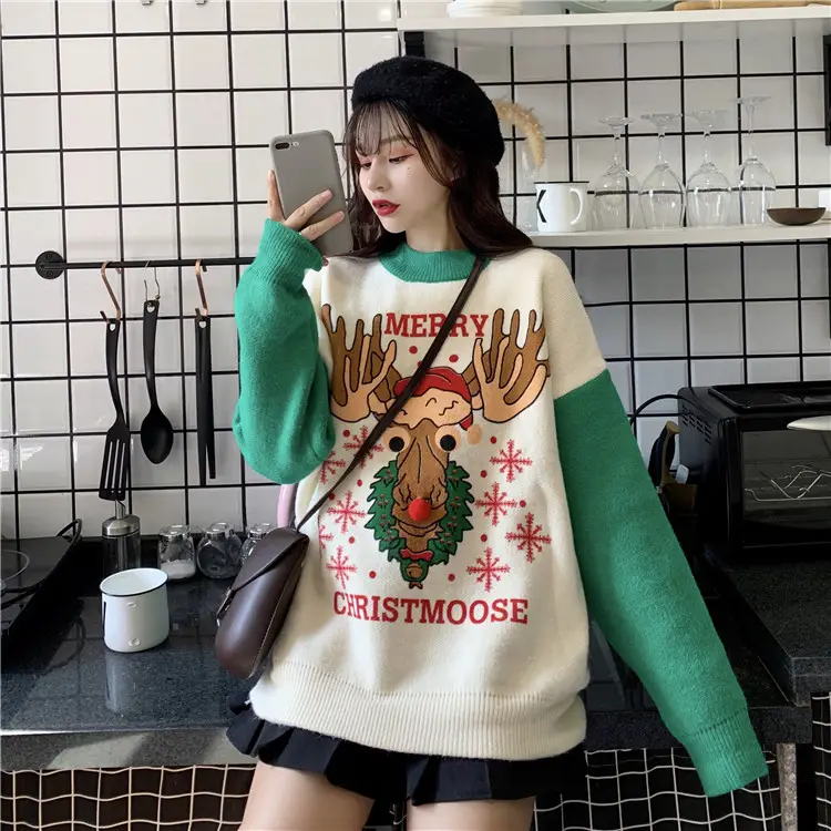 2023 Christmas Knit Sweater Women Red Base Petite Winter Wear — feature 15