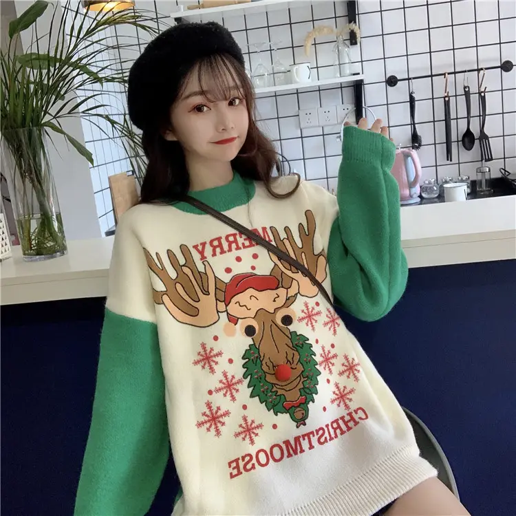 2023 Christmas Knit Sweater Women Red Base Petite Winter Wear — feature 16