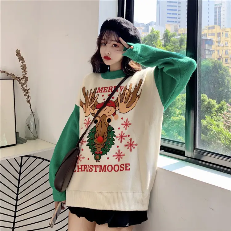 2023 Christmas Knit Sweater Women Red Base Petite Winter Wear — feature 17