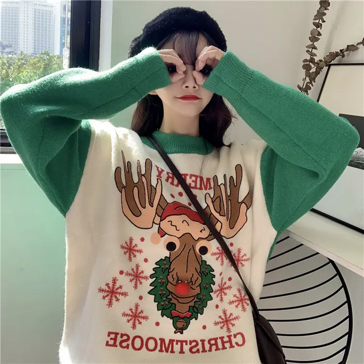 2023 Christmas Knit Sweater Women Red Base Petite Winter Wear — feature 18