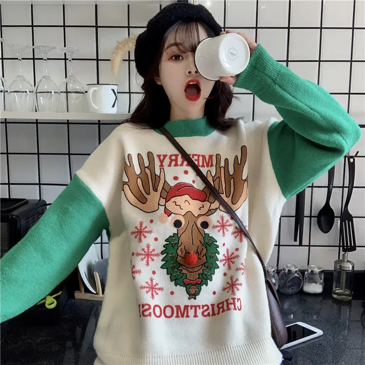 2023 Christmas Knit Sweater Women Red Base Petite Winter Wear — feature 20