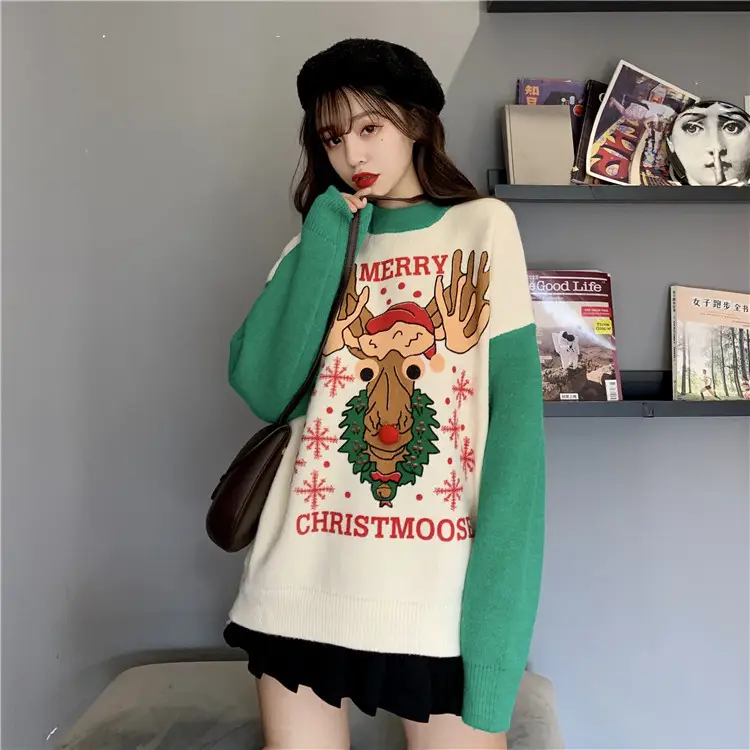 2023 Christmas Knit Sweater Women Red Base Petite Winter Wear — feature 21