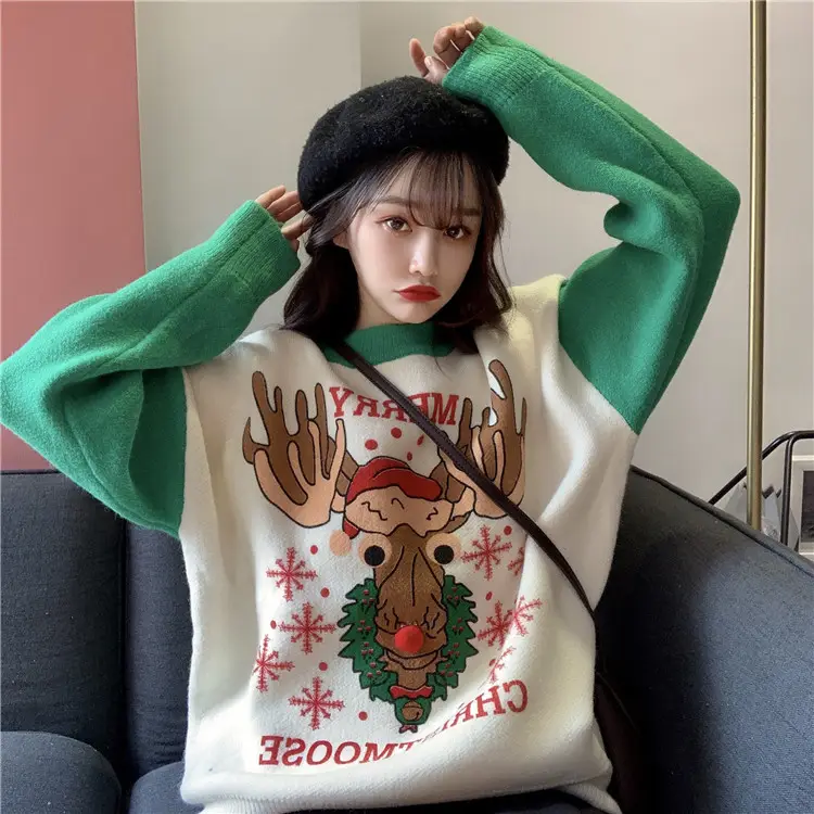 2023 Christmas Knit Sweater Women Red Base Petite Winter Wear — feature 22