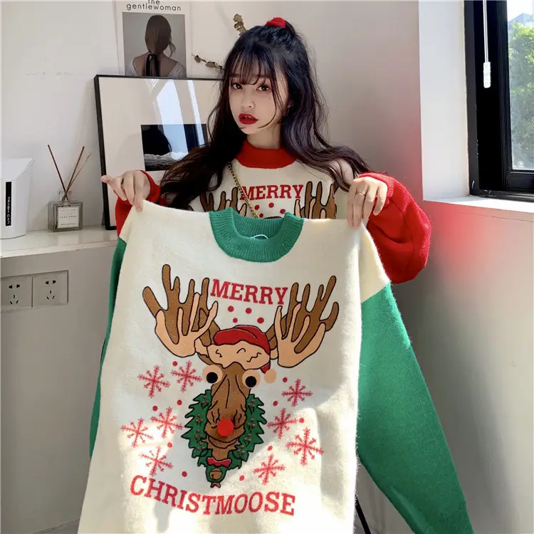2023 Christmas Knit Sweater Women Red Base Petite Winter Wear — feature 23