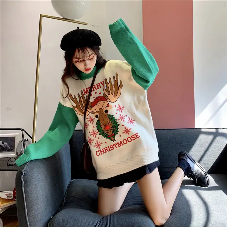 2023 Christmas Knit Sweater Women Red Base Petite Winter Wear — feature 24
