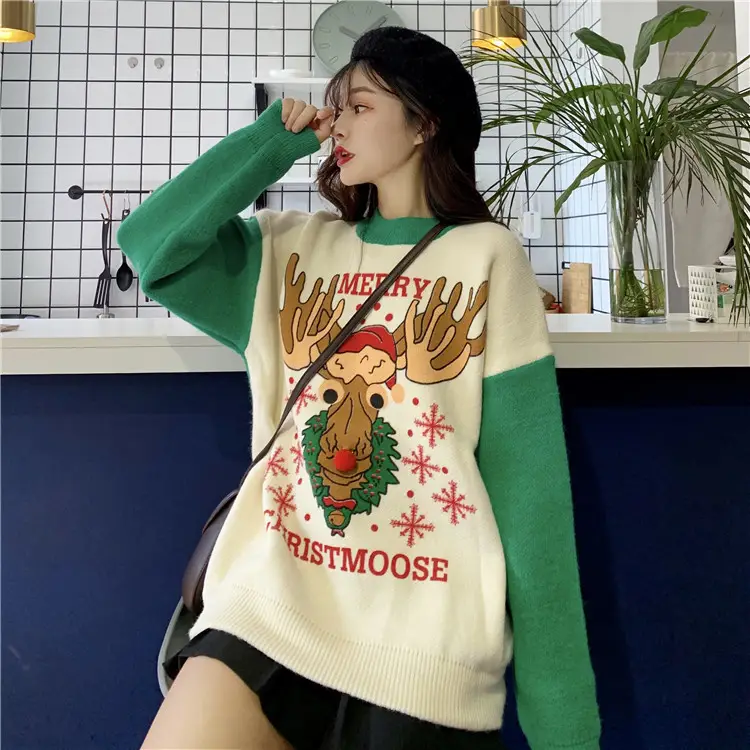 2023 Christmas Knit Sweater Women Red Base Petite Winter Wear — feature 26