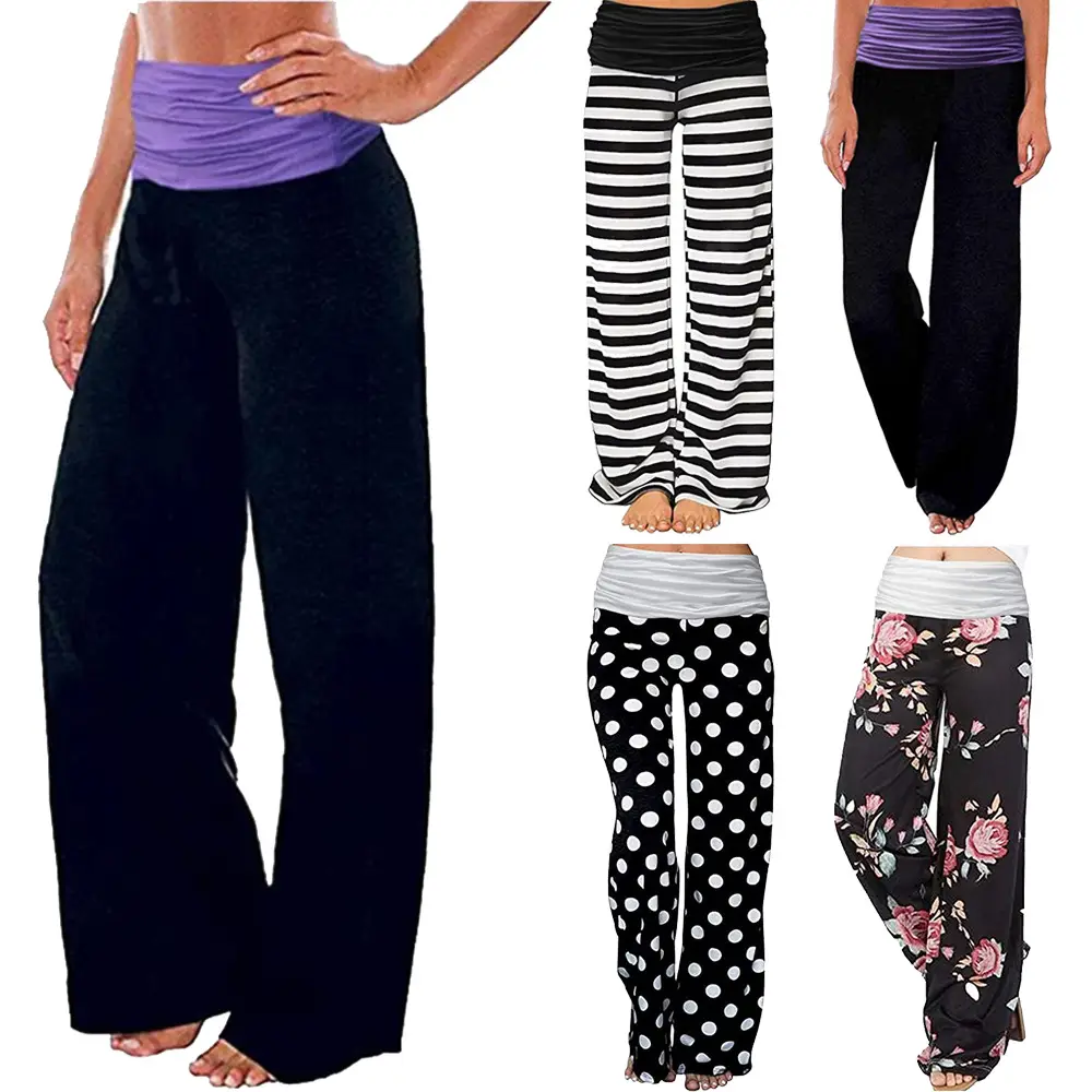 Women's Black Polka Dot Wide Leg Pants - Image 6
