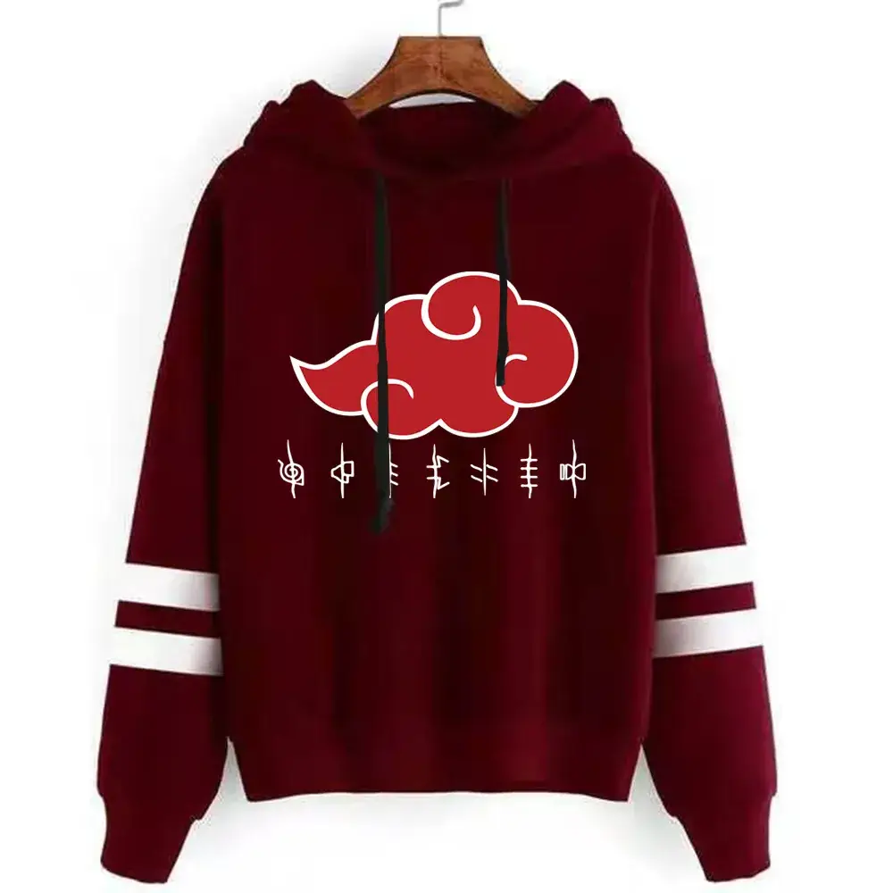 Naruto Hoodie Maroon Cloud Print with Crossbody Bag - Image 10
