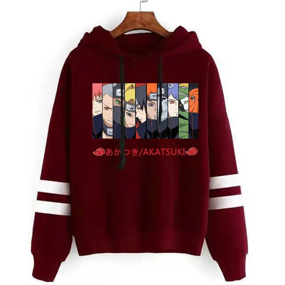 Naruto Hoodie Maroon Cloud Print with Crossbody Bag - Image 5