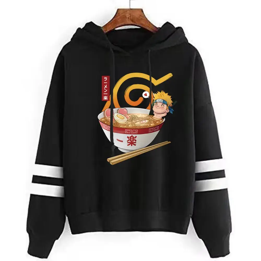 Naruto Graphic Hoodie for Men White Black Stripes - Image 13