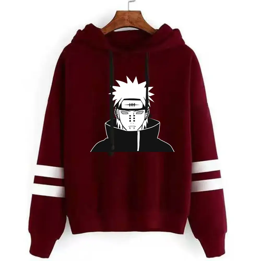 Naruto Graphic Hoodie for Men White Black Stripes - Image 10