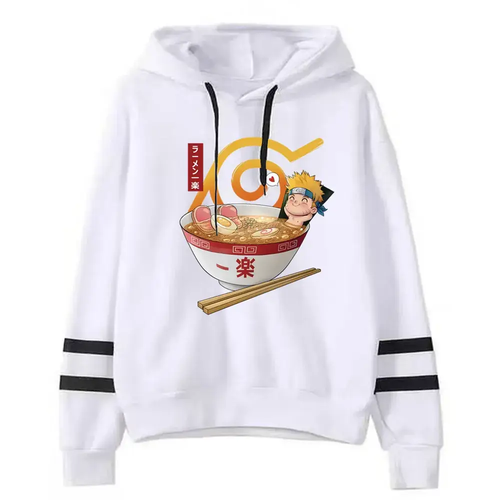 Naruto Graphic Hoodie for Men White Black Stripes - Image 11
