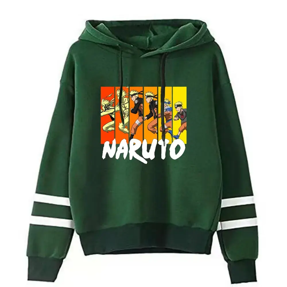 Naruto Graphic Hoodie for Men White Black Stripes - Image 19