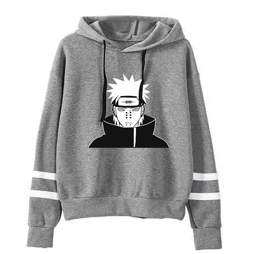 Naruto Graphic Hoodie for Men White Black Stripes - Image 7