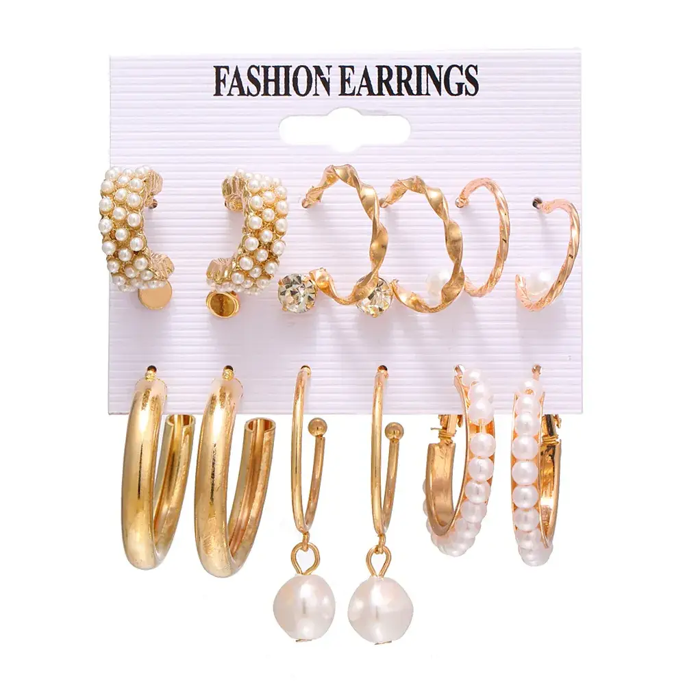 Cross-Border Earring Set with Pearl & Tassel Design - Image 12