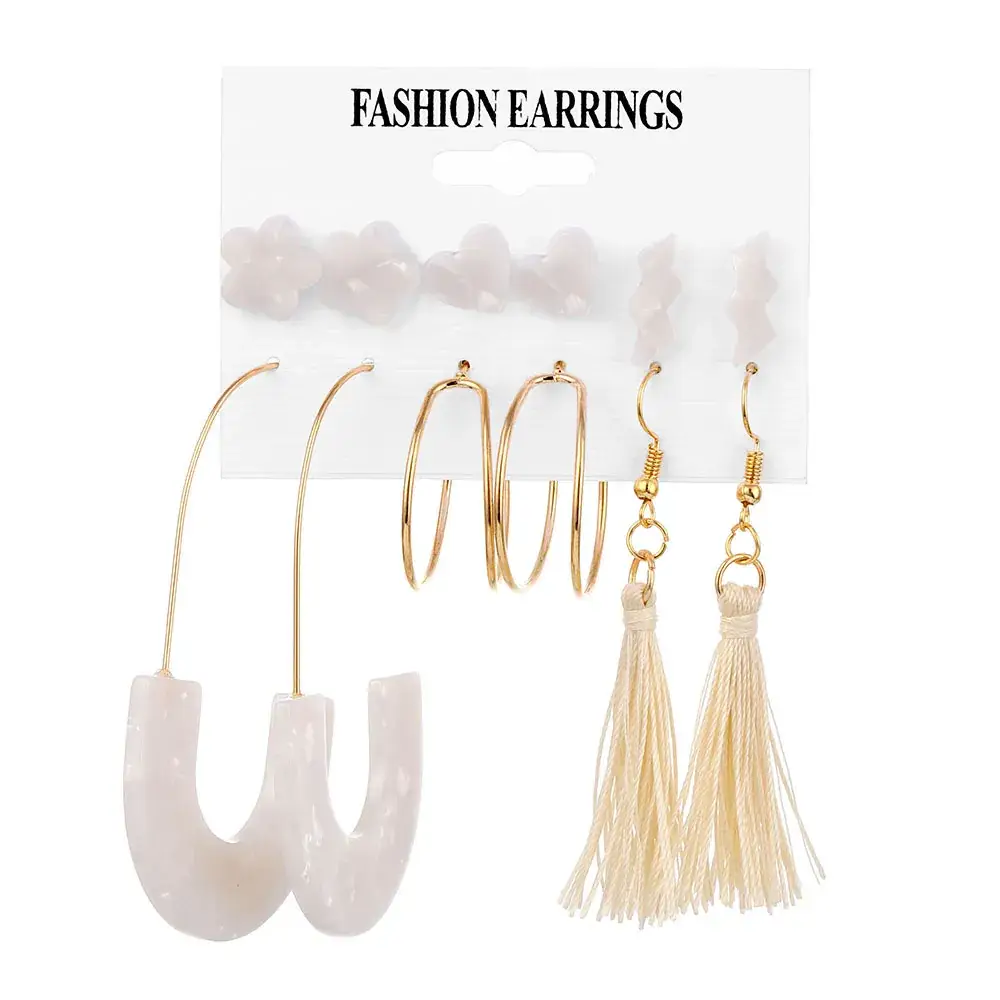 Cross-Border Earring Set with Pearl & Tassel Design - Image 4