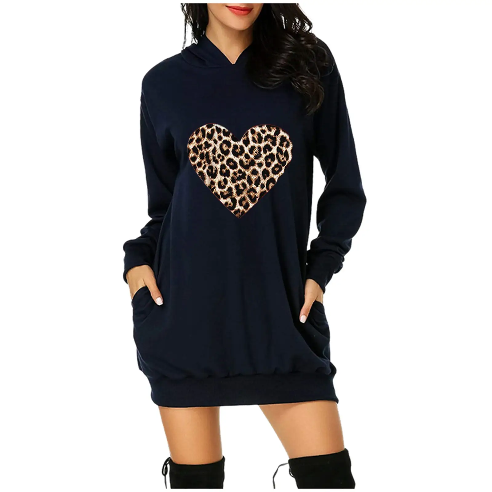 Women Printed Hoodie Sweatshirt Set Loose Fit Casual Wear - Image 2