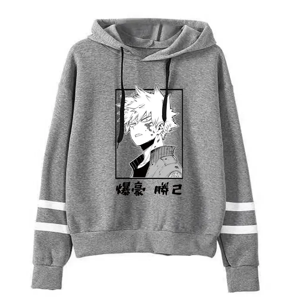 Men Hoodie Gray Graphic My Hero Academia Boku No Hero - Image 2