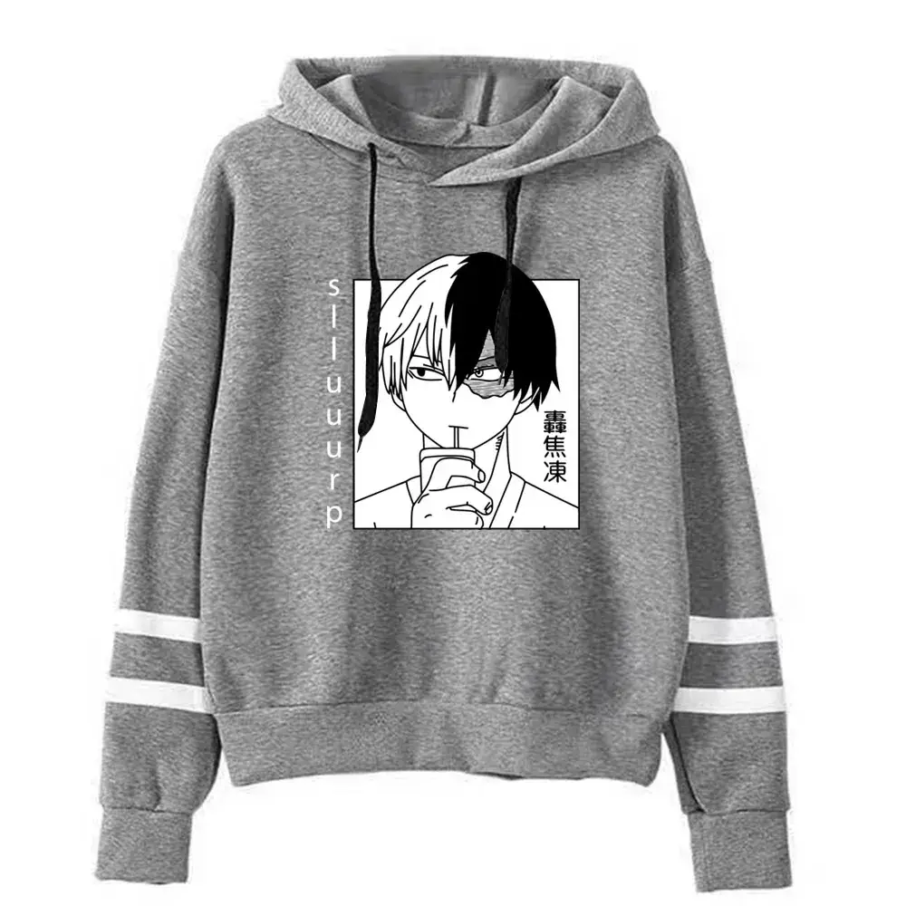 Men Hoodie Gray Graphic My Hero Academia Boku No Hero - Image 7