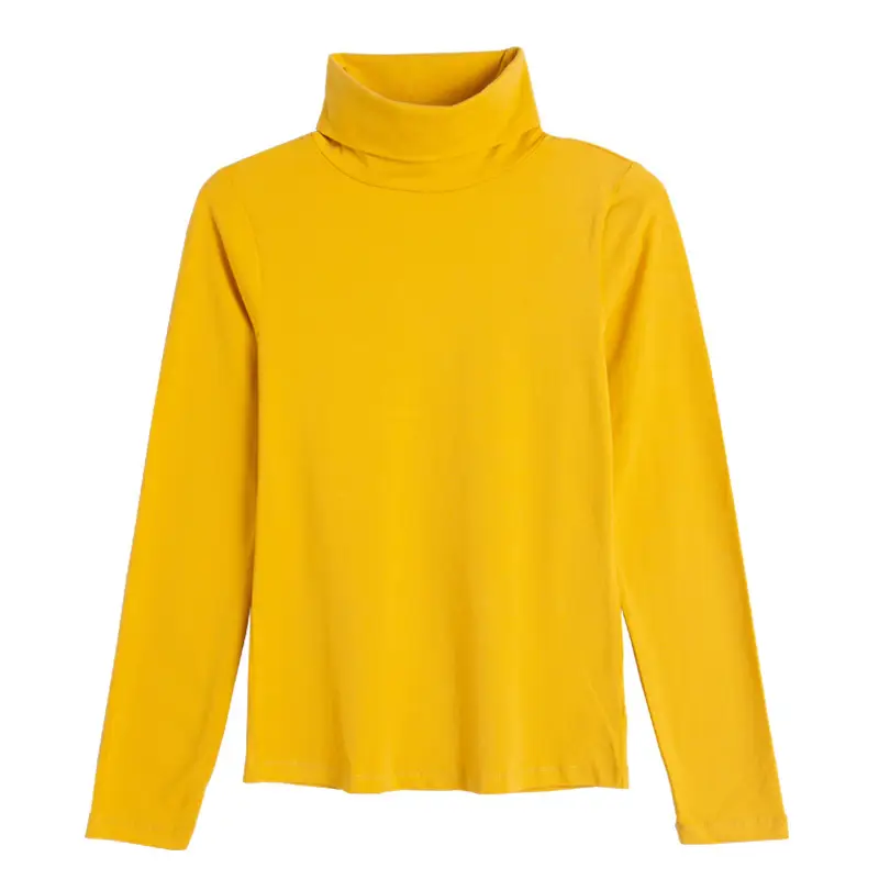 2023 Women Grey High Neck Long Sleeve T-Shirt - Image 4