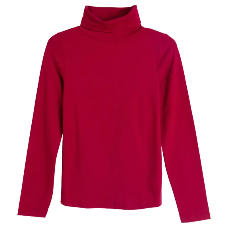 2023 Women Grey High Neck Long Sleeve T-Shirt - Image 5