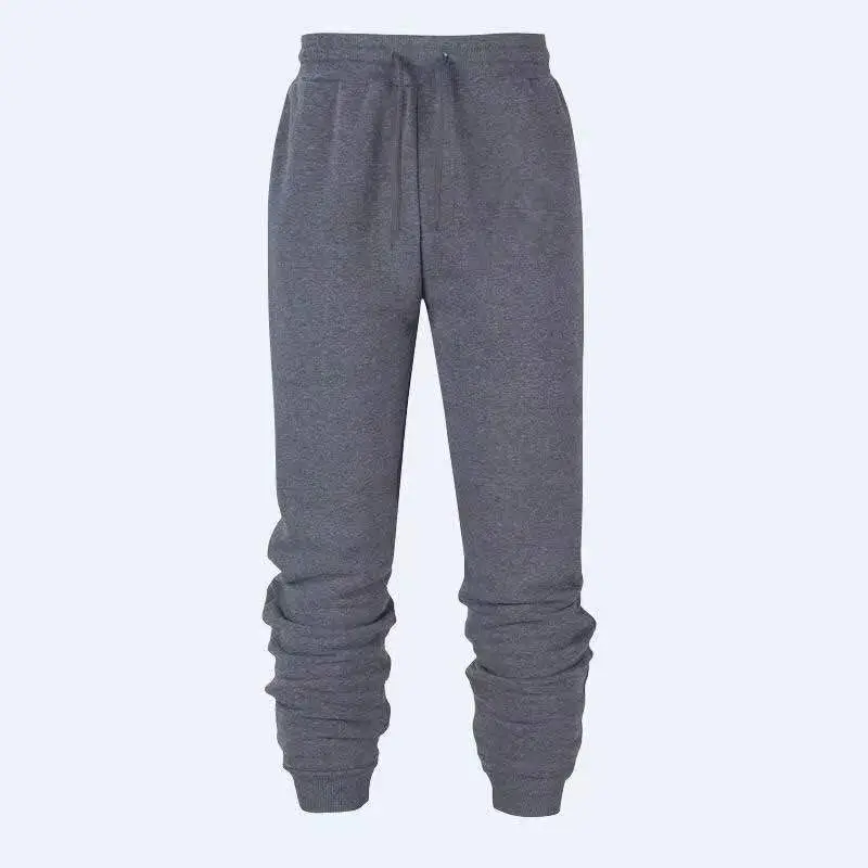 Men Fleece Lined Sweatpants Beige Winter Casual - Image 18