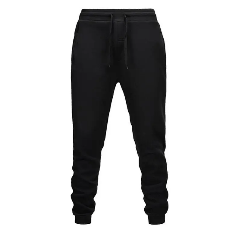 Men Fleece Lined Sweatpants Beige Winter Casual - Image 19