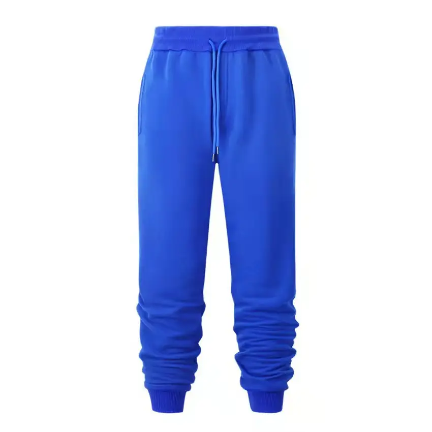 Men Fleece Lined Sweatpants Beige Winter Casual - Image 6
