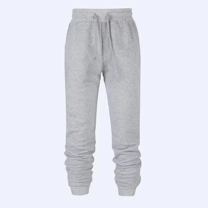 Men Fleece Lined Sweatpants Beige Winter Casual - Image 7