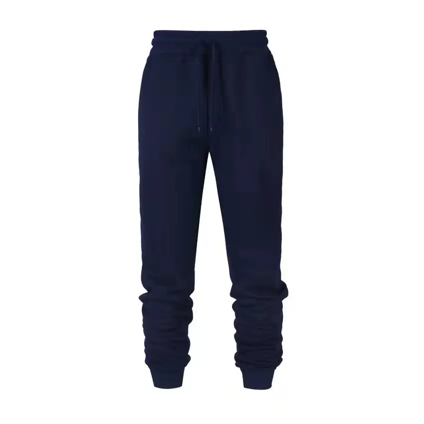 Men Fleece Lined Sweatpants Beige Winter Casual - Image 9