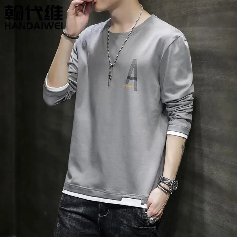 Men Long Sleeve T-Shirt White R Graphic Casual Wear - Image 17